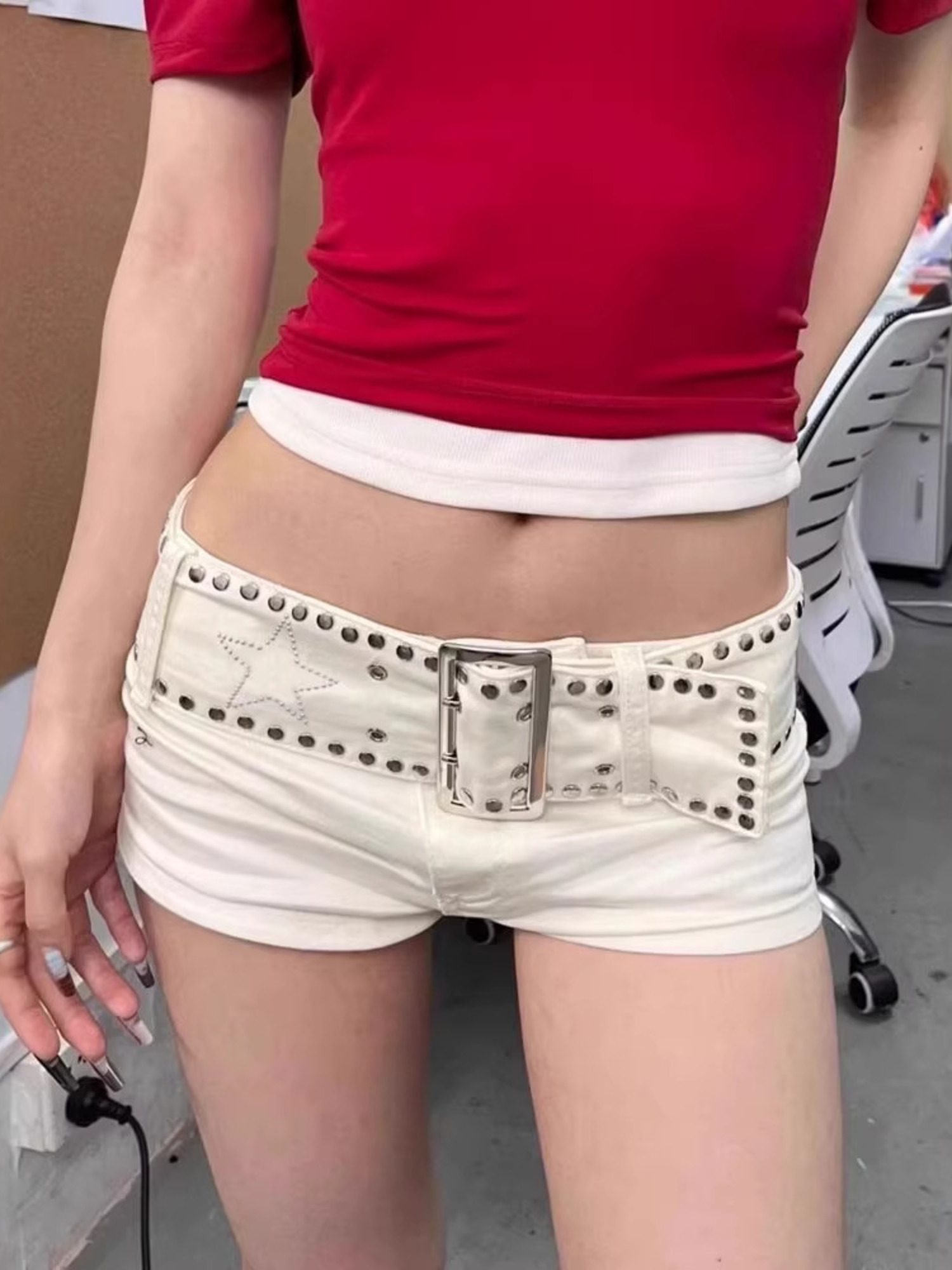 Kadın Düşük Bel Beyaz Kot Şort - Streetwear Brand Shorts incelemesi ve fiyatı