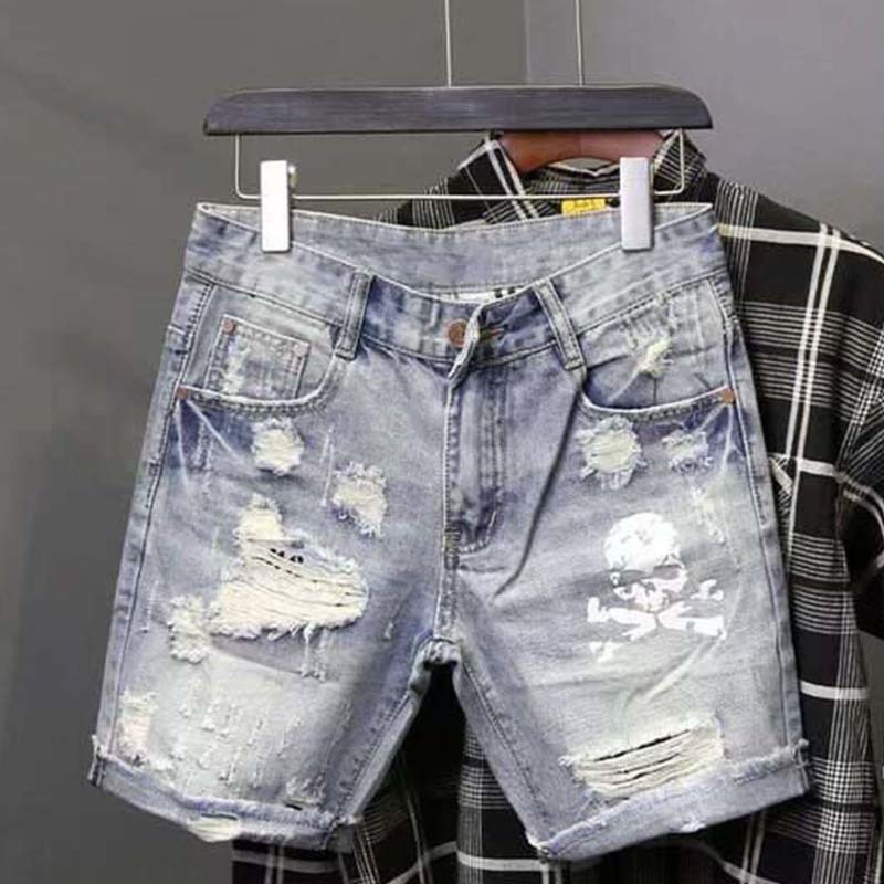 Yaz erkek yıpranmış boncuk del - Streetwear Brand Shorts incelemesi ve fiyatı