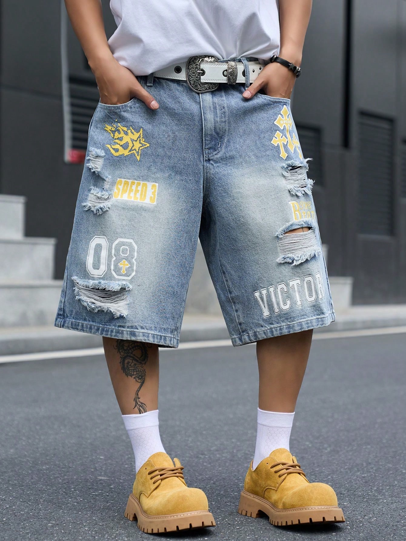 Erkek Bol Kesim Denim Bermuda  - Streetwear Brand Shorts incelemesi ve fiyatı