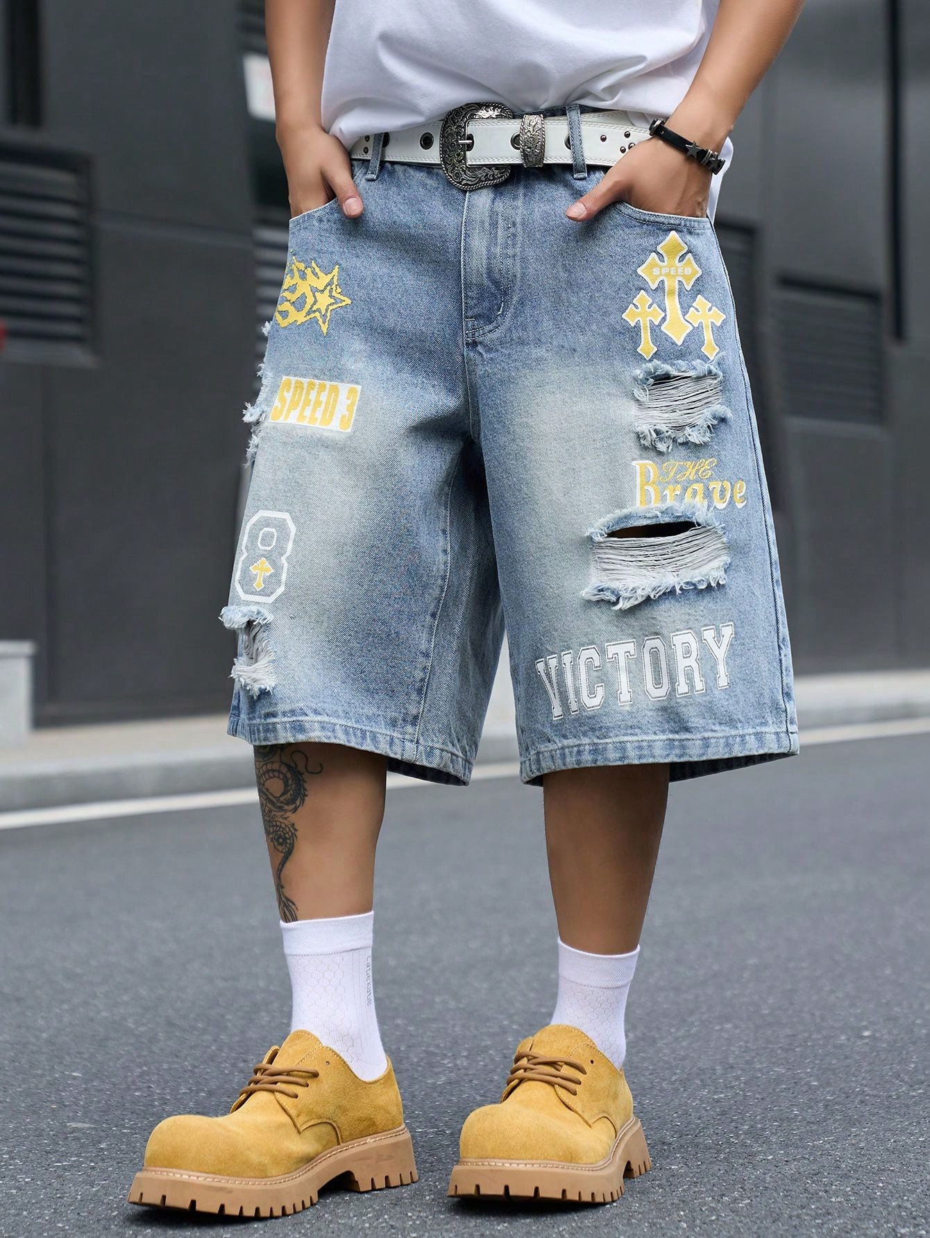 Erkek Bol Kesim Denim Bermuda  - Streetwear Brand Shorts incelemesi ve fiyatı