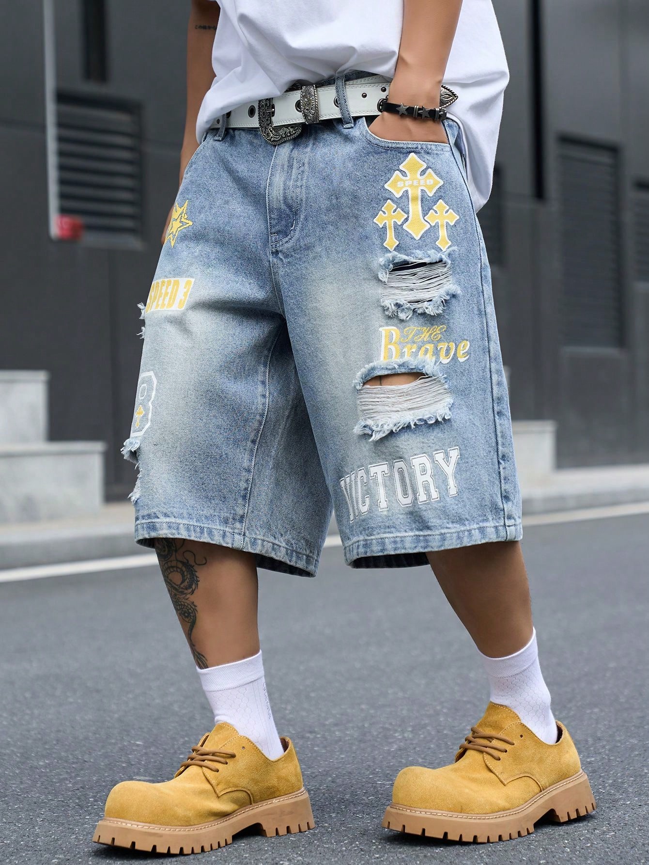 Erkek Bol Kesim Denim Bermuda  - Streetwear Brand Shorts incelemesi ve fiyatı